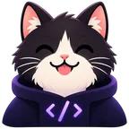 Tuxedo cat in a Kyoto hoodie